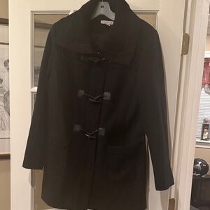 Coldwater Creek Black Pea Coat with Toggles